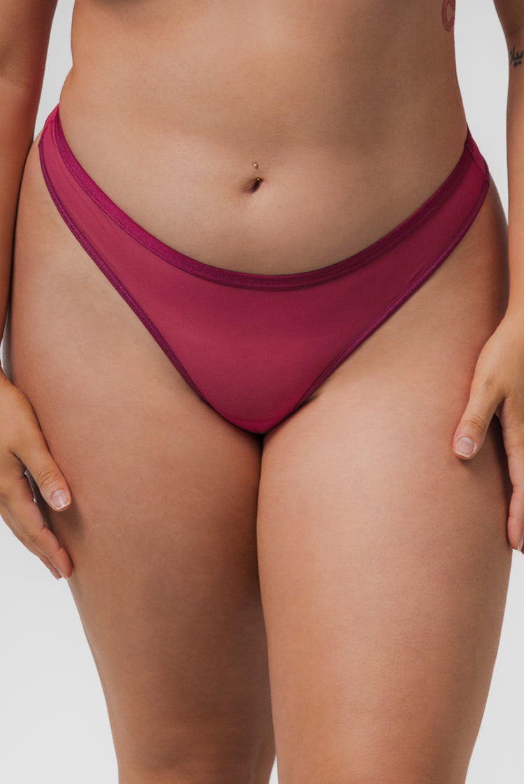 Hot Mesh Essential High Rise Thong Raspberry 3 Pack