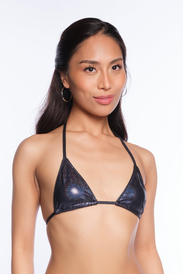 Reef Fever Katie Triangle Bikini Top Black Pearl
