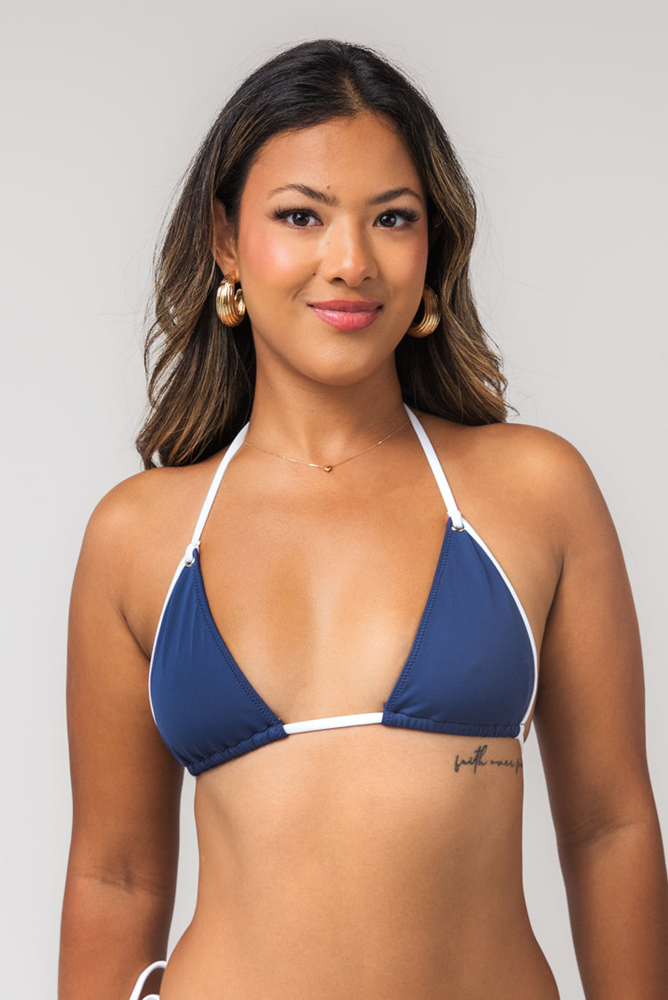 Hard Line Katie Triangle Bikini Top True Navy