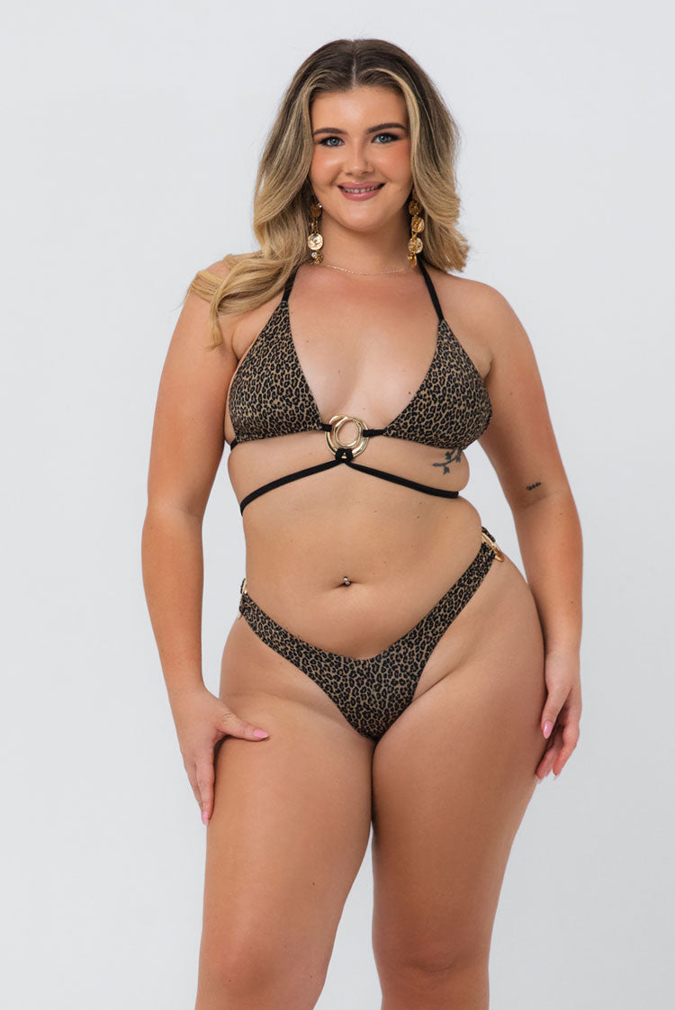 Halo Yana Thong Bikini Bottom Leopard Dawn