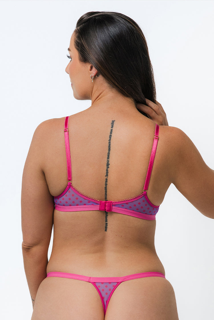 Polka Dot Dreams Thong Fuchsia Purple