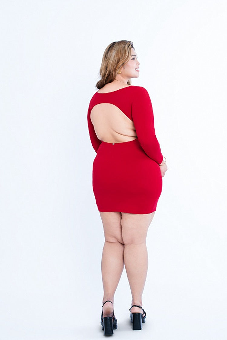 Jane Mini Dress Deep Red