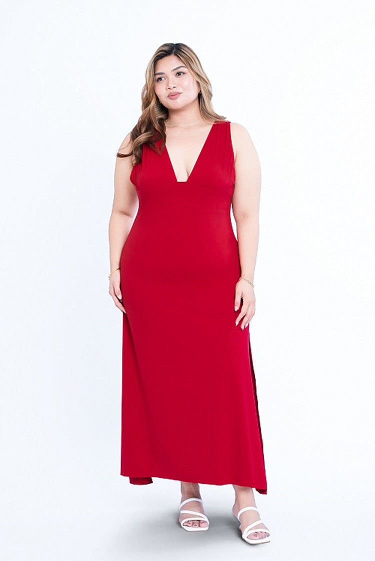 Sally Maxi Dress Deep Red