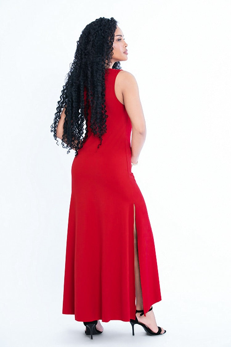 Sally Maxi Dress Deep Red