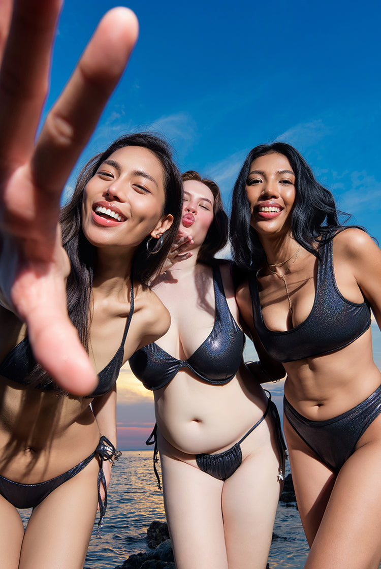 Reef Fever Renee Cheeky Bikini Bottom Black Pearl