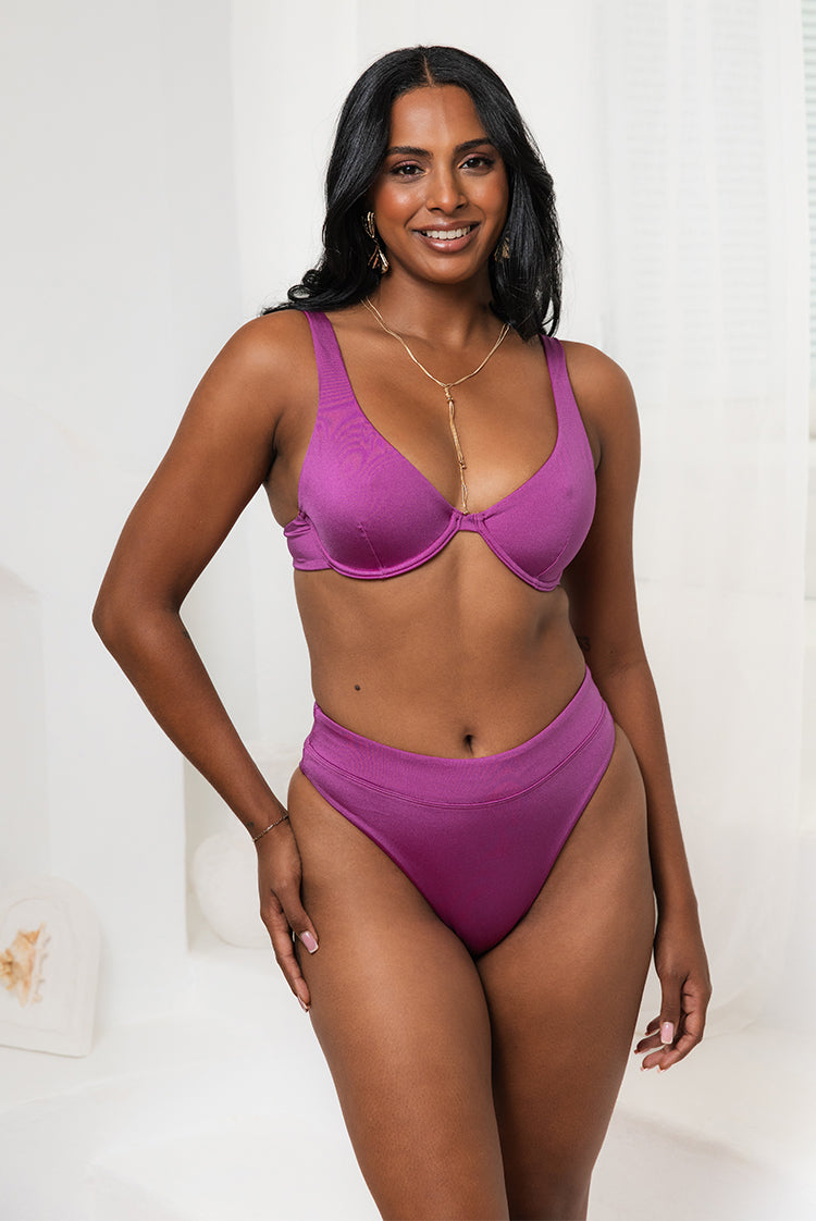 Mulberry Shimmer Olivia Cheeky Bikini Bottom