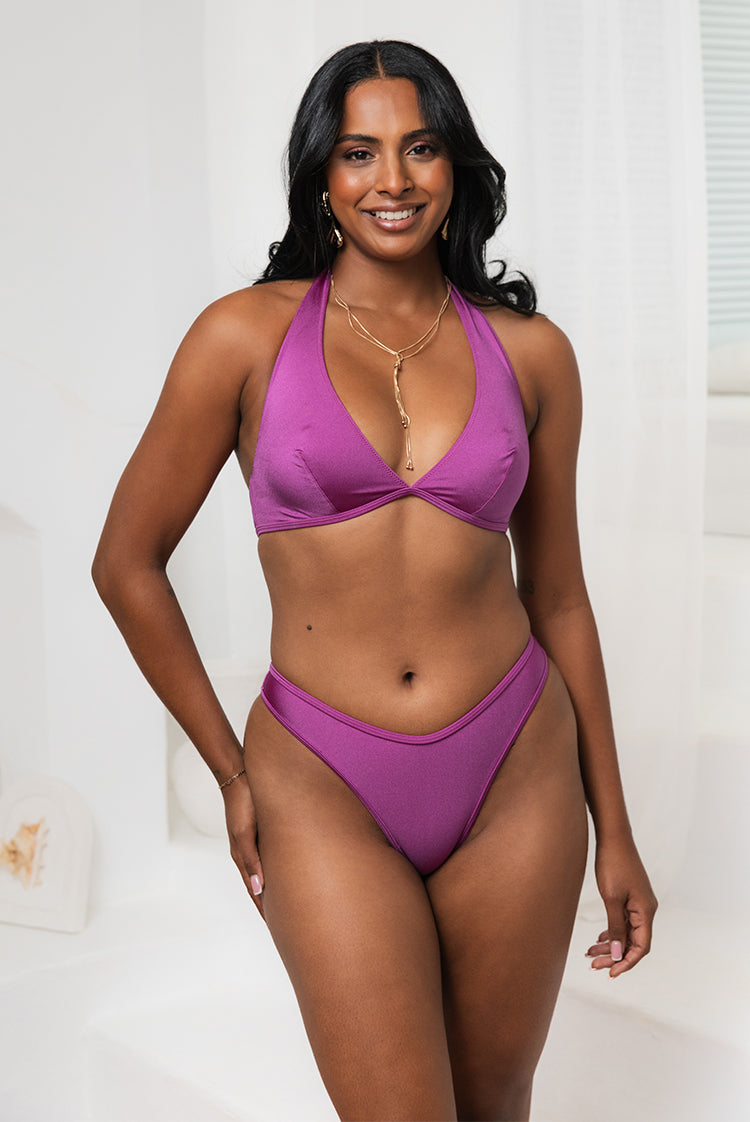 Mulberry Shimmer Fee Brazilian Bikini Bottom