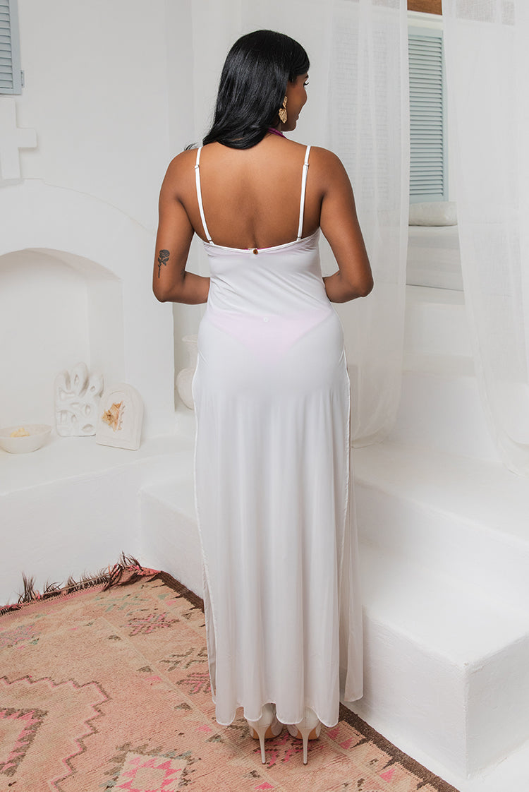 Elara Beach Dress White