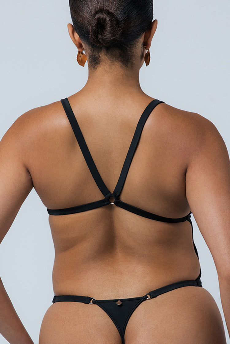Wicked Black Bree Thong One-Piece Swimsuit