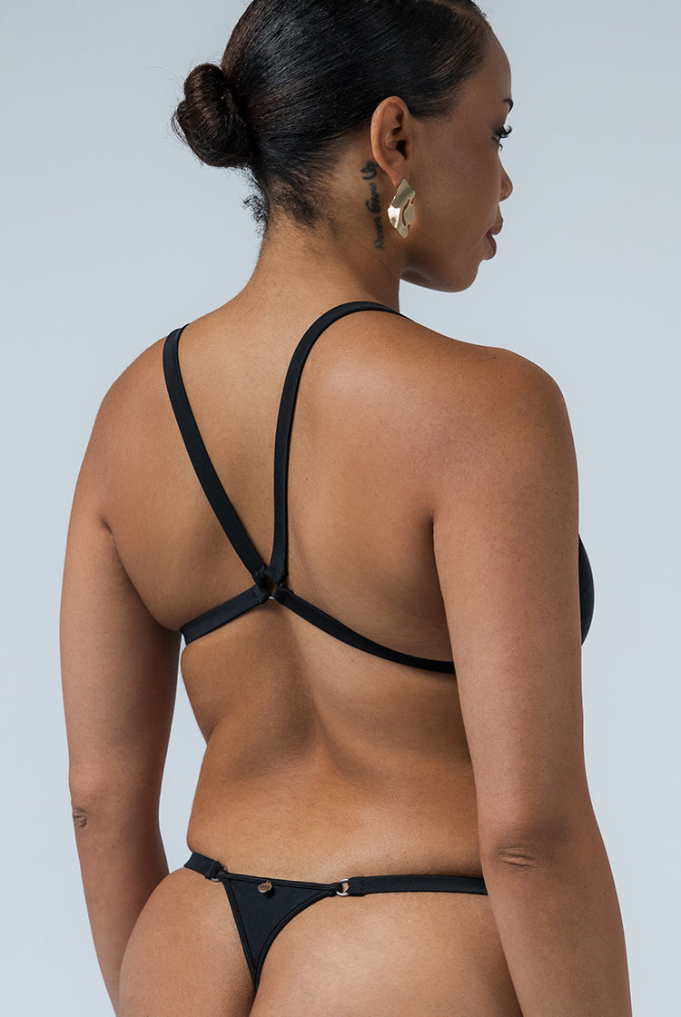 Wicked Black Bree Thong One-Piece Swimsuit