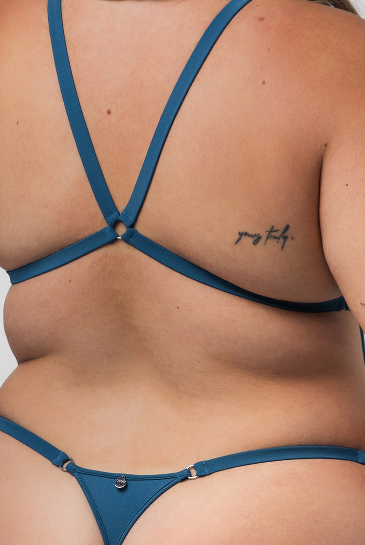 Moroccan Blue Bree Thong One-Piece Swimsuit