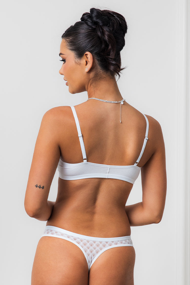 Gigi Gingham Thong White