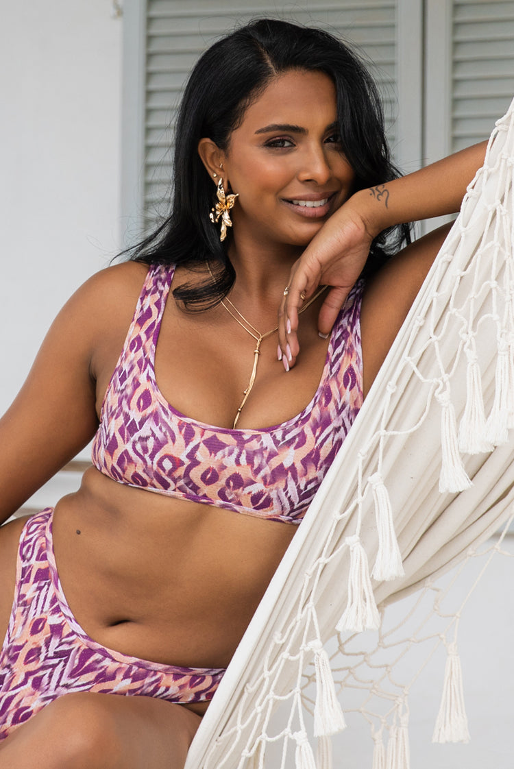 Peacock Flame Denise Crop Bikini Top