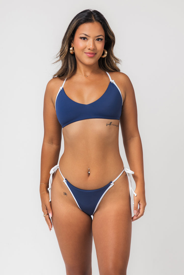 Hard Line Tanya Crop Bikini Top True Navy