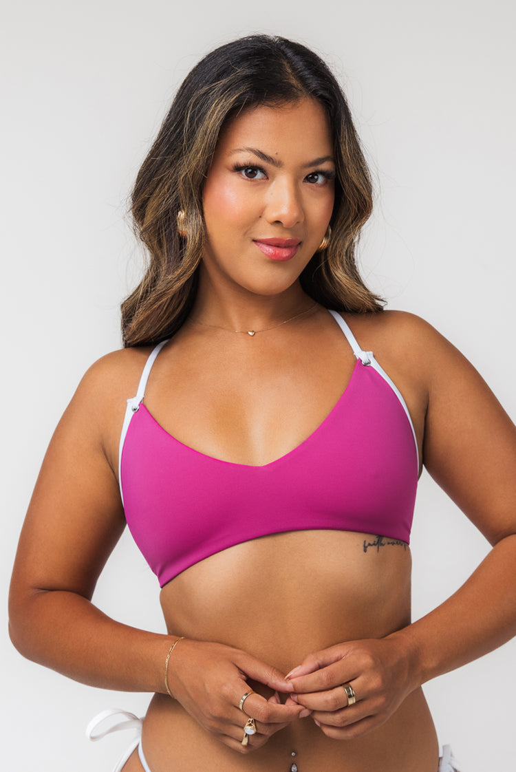 Hard Line Tanya Crop Bikini Top Dark Pink