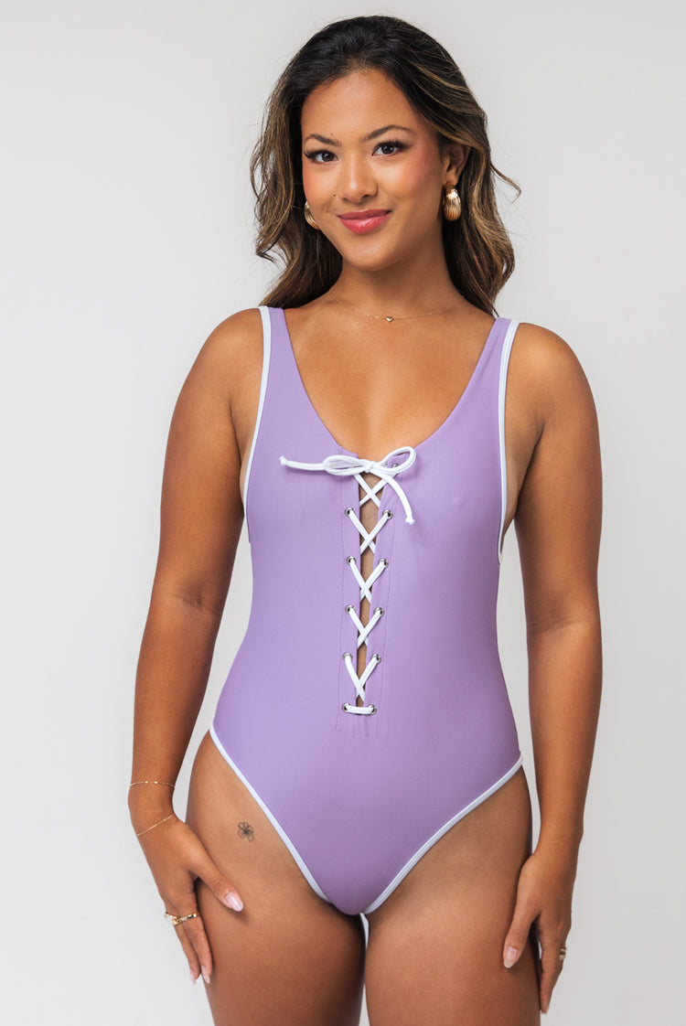 Hard Line Zoe Brazilian One-Piece Swimsuit Pale Orchid