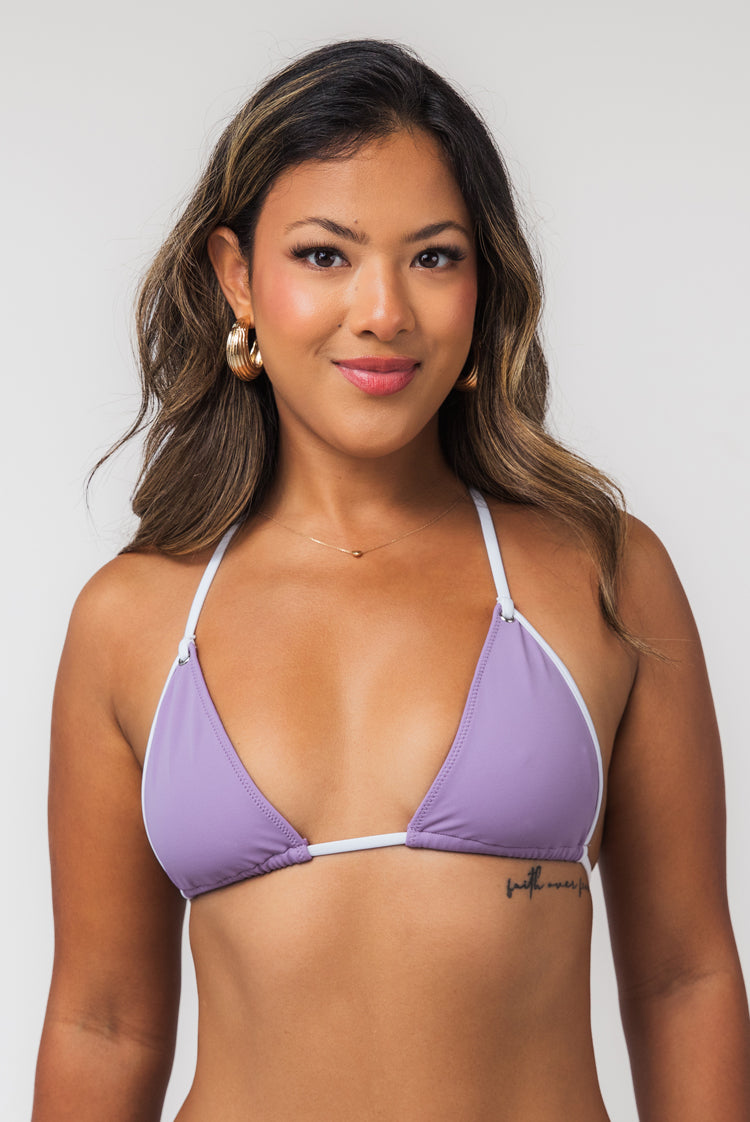 Hard Line Katie Triangle Bikini Top Pale Orchid