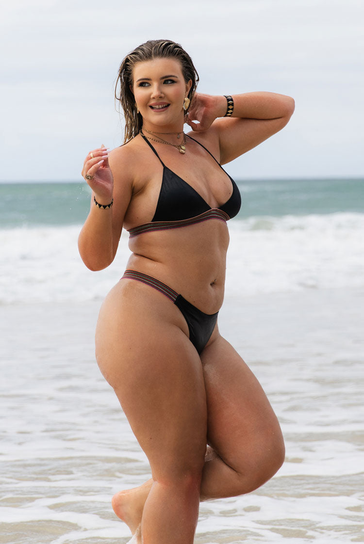 Endless Horizon Michelle Thong Bikini Bottom Black