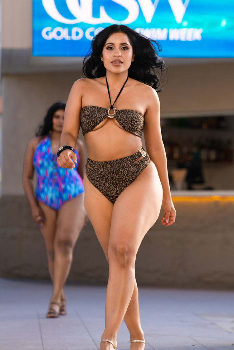 Halo Louise Bandeau Bikini Top Leopard Dawn